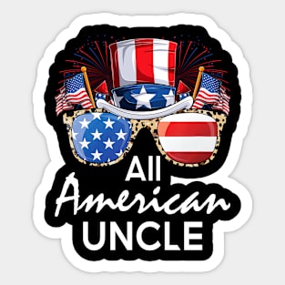 All American Uncle 4th of July USA America Flag Sunglasses Sticker